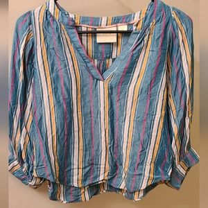 Maeve by Anthropology XSP multi colored striped long sleeve blouse